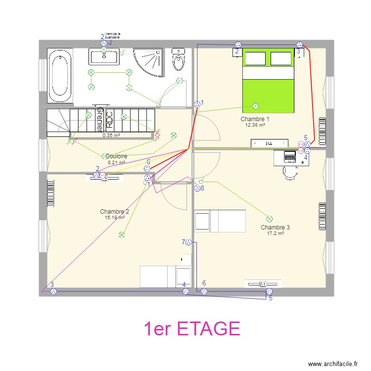 Tom et Julie 1er étage. Plan de 0 pièce et 0 m2