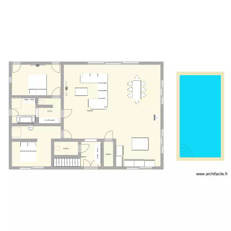 Maison Papa Maillet. Plan de 5  et 135 m²