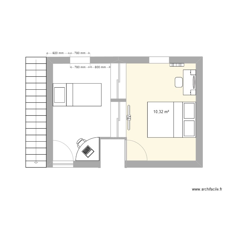 chambre mde THOUE. Plan de 0 pièce et 0 m2