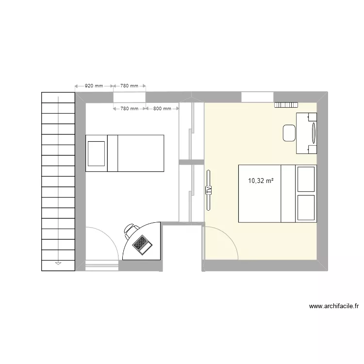 chambre mde THOUE. Plan de 