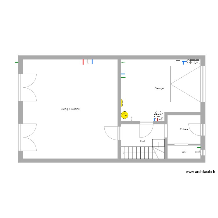 Ransar rez J Pierre Stephanie. Plan de 5 pièces et 75 m2