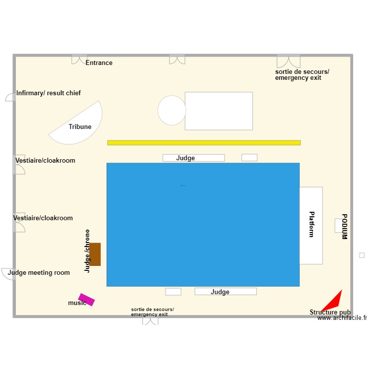 PISCINE. Plan de 1 pièce et 1461 m2