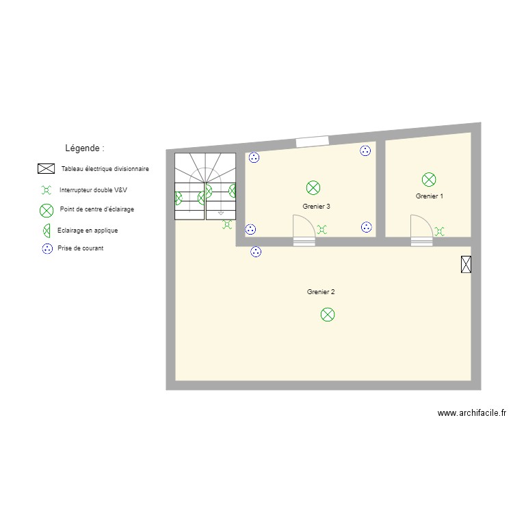 Grenier  DUPREZ  LAMOUR. Plan de 0 pièce et 0 m2