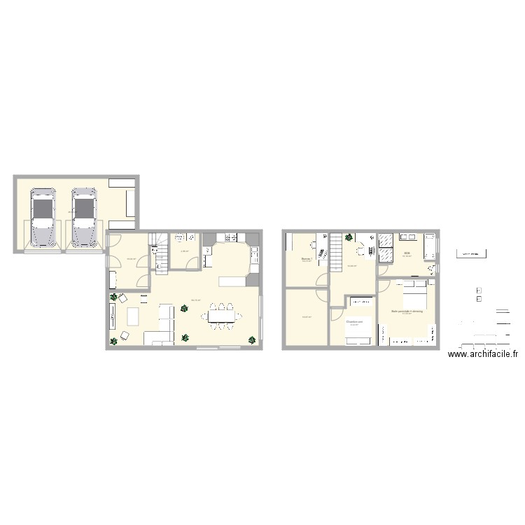 Version 2. Plan de 11 pièces et 183 m2