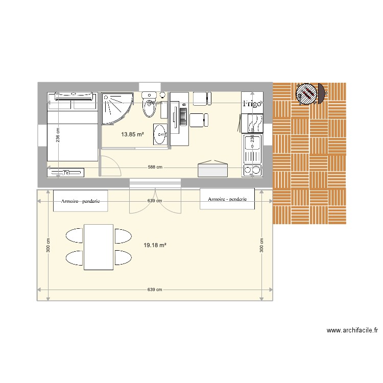 Plan container maison inachevé. Plan de 0 pièce et 0 m2