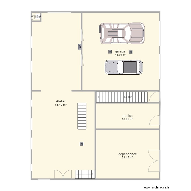 atelier garage - Plan 6 pièces 142 m2 dessiné par PatMarie