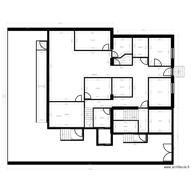 B91J43R existant jordan. Plan de 52 pièces et 820 m2