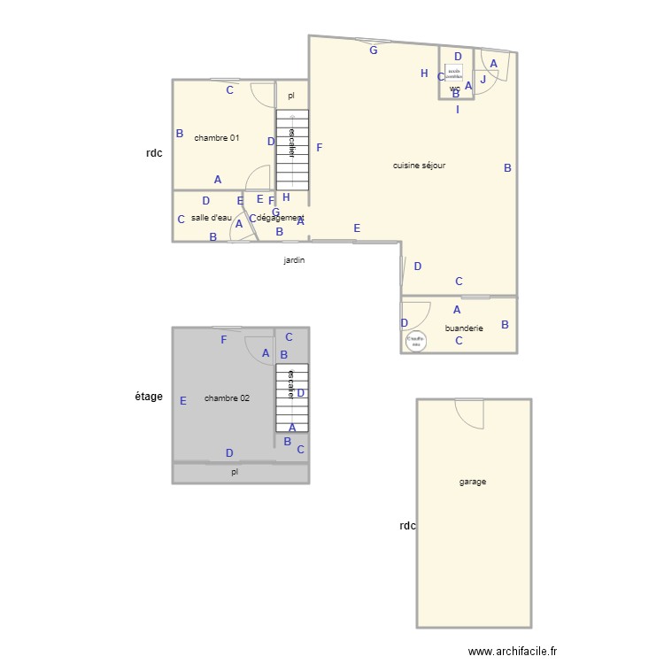 godard long PB. Plan de 0 pièce et 0 m2