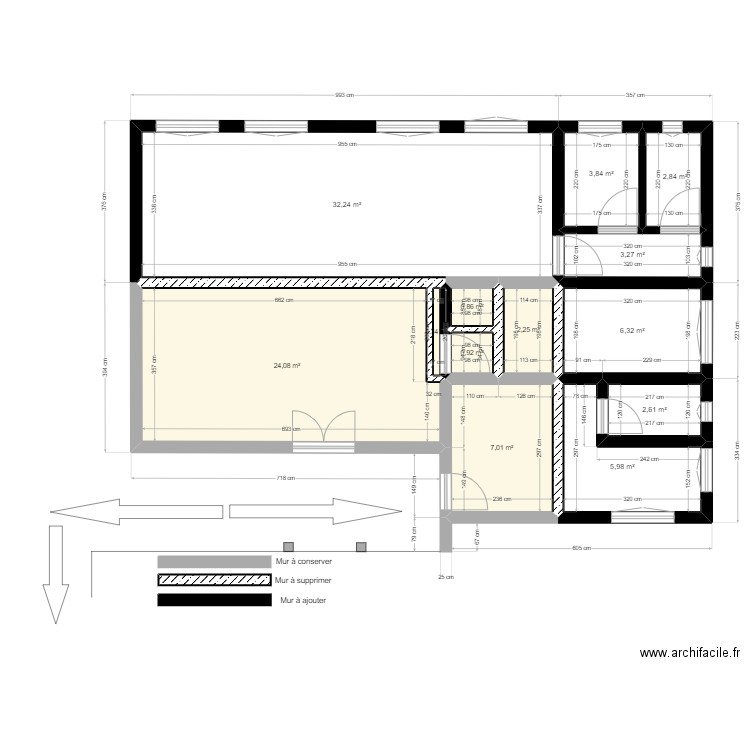 Hôpital de Rutovu - Bâtiment transformé - ajout espace  . Plan de 13 pièces et 93 m2