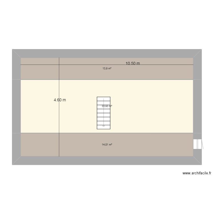 N°2 Etage ameagement. Plan de 3 pièces et 63 m2