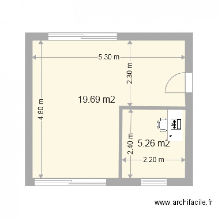 Plan garage 1 aménagé. Plan de 0 pièce et 0 m2