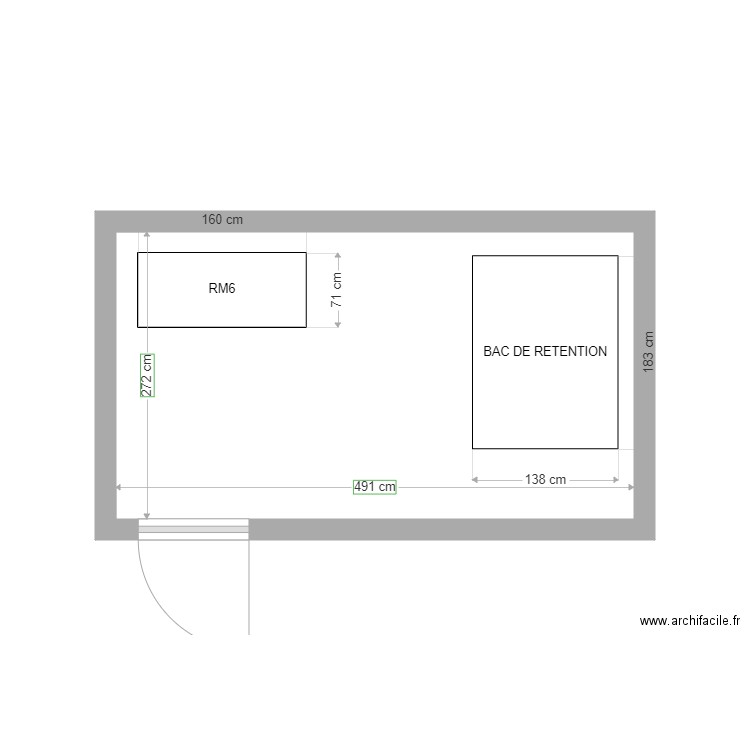 POSTE BENARD. Plan de 1 pièce et 13 m2