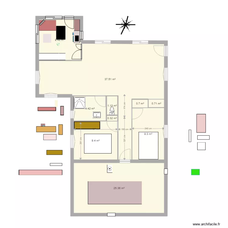 2 chambres garage nord 72m. Plan de 2 chambres garage nord 72m. Plan de