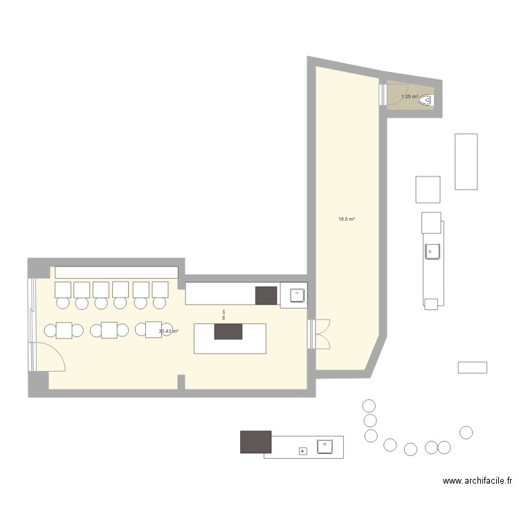 46 Daubenton 75005 Option Ilot Cuisine 20181109. Plan de 0 pièce et 0 m2