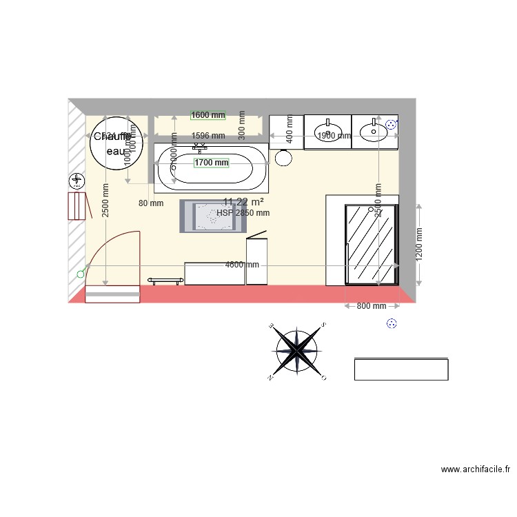 sdb 1ER FDS B. Plan de 0 pièce et 0 m2