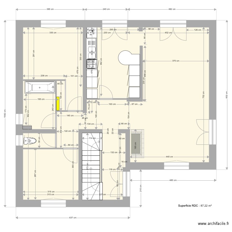 PUB RDC et etage actuels. Plan de 0 pièce et 0 m2