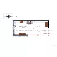 VUE EN PLAN SANS ABRI DE JARDIN et meubl&eacute;