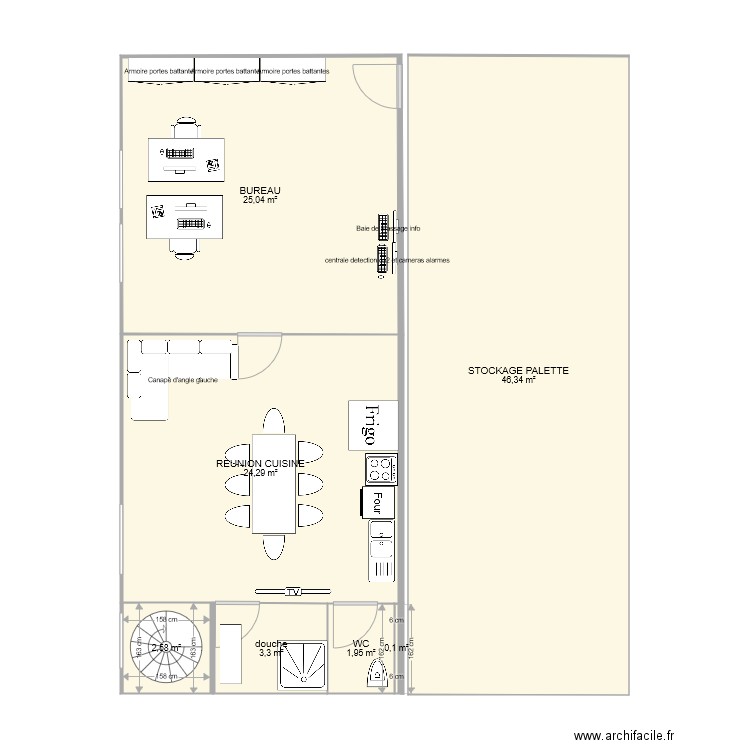 PLAN ETAGE DOSSIER AGREMENT SANITAIRE. Plan de 7 pièces et 104 m2