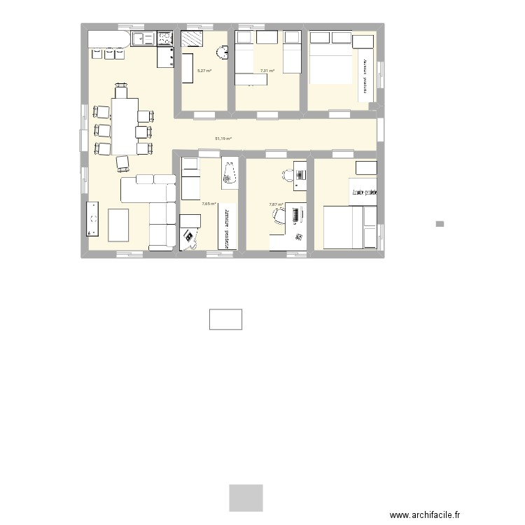 Maison mahdi3. Plan de 5 pièces et 79 m2