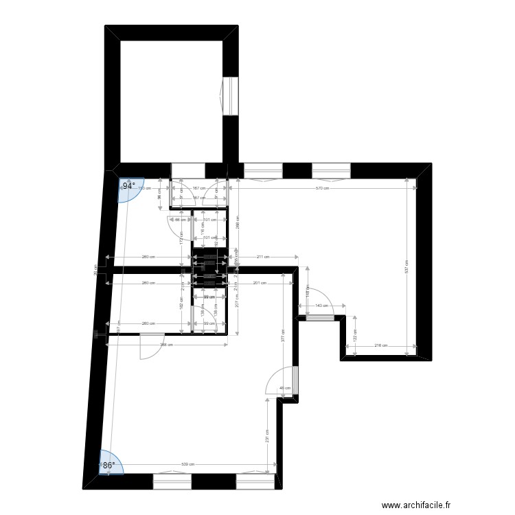 FAJ 1ER. Plan de 18 pièces et 201 m2