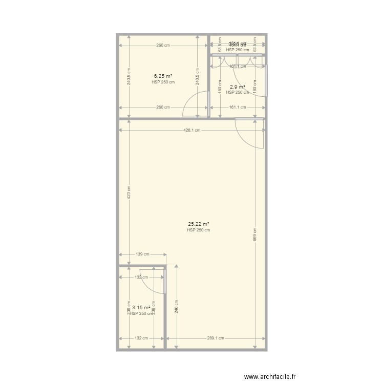 CORGNAC A35. Plan de 5 pièces et 38 m2