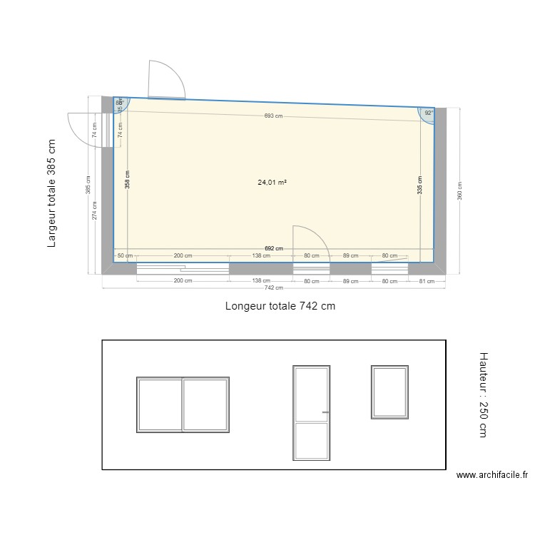 Agrandissement maison Sampzon 3. Plan de 0 pièce et 0 m2