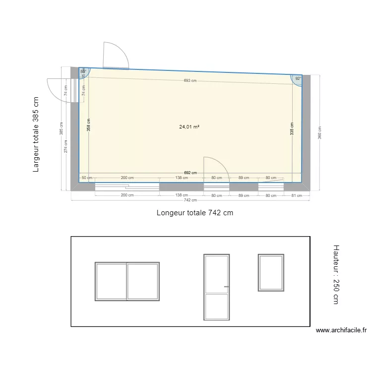 Agrandissement maison Sampzon 3. Plan de 