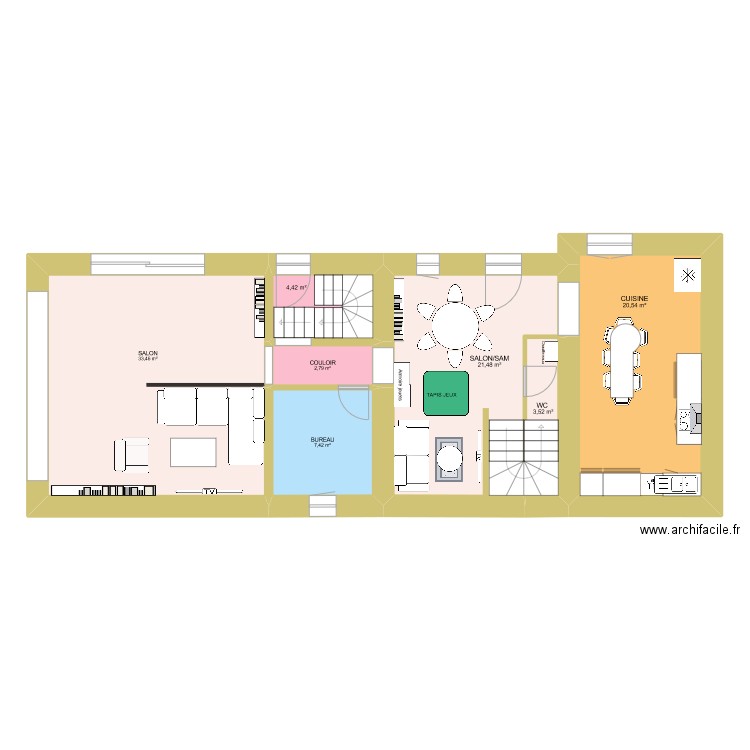 MAISON SAINTES 3. Plan de 12 pièces et 200 m2