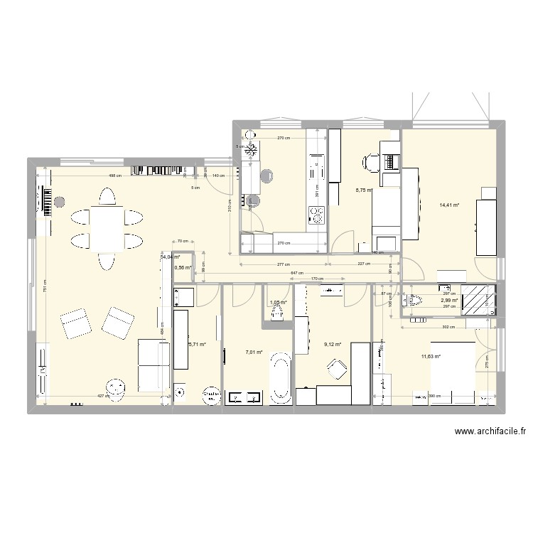 Maison2b. Plan de 10 pièces et 115 m2