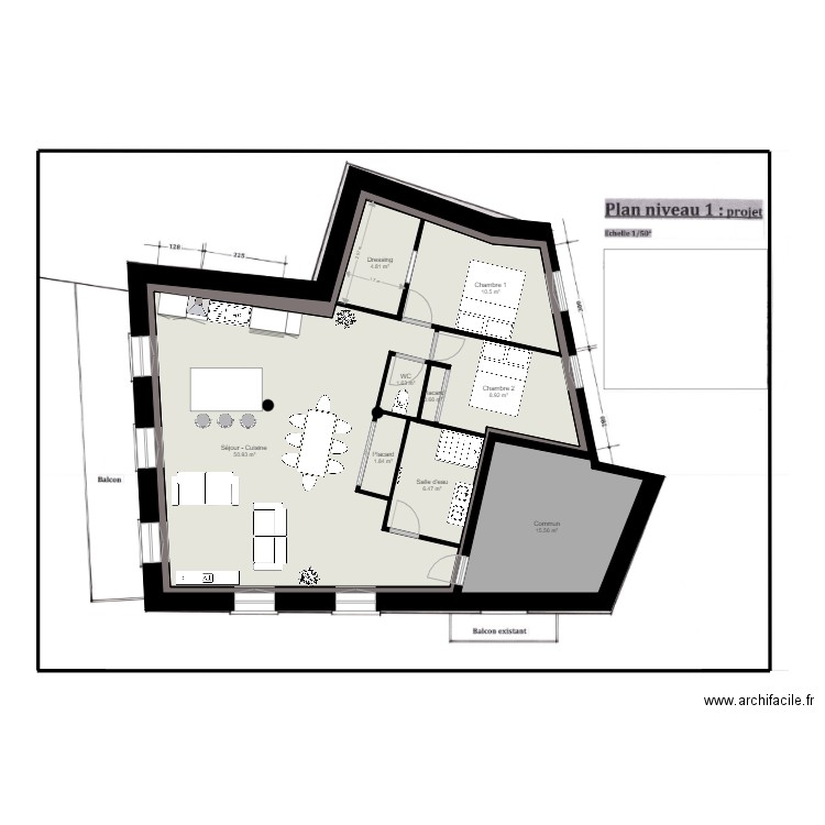 Plan appartement Djerdi. Plan de 0 pièce et 0 m2
