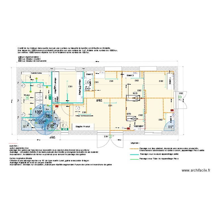 Local technique v1601. Plan de 2 pièces et 119 m2