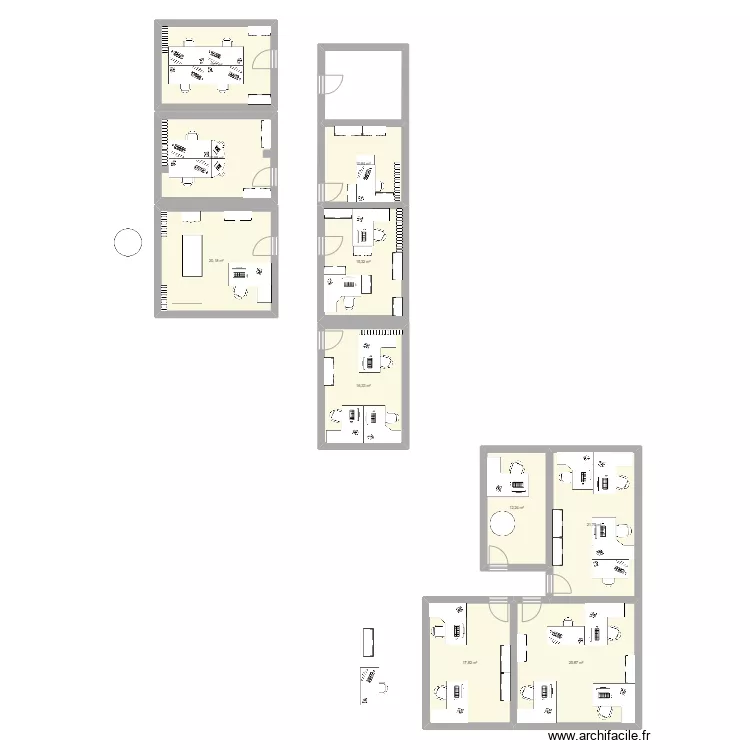 Bureaux quatro. Plan de 