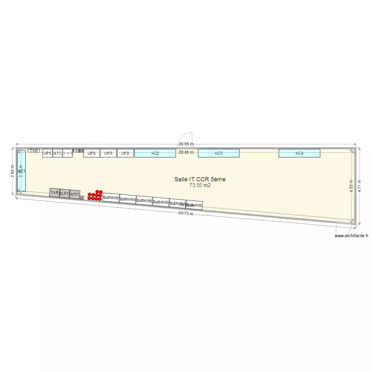 Salle IT CCR 5&egrave;me. Plan de 
