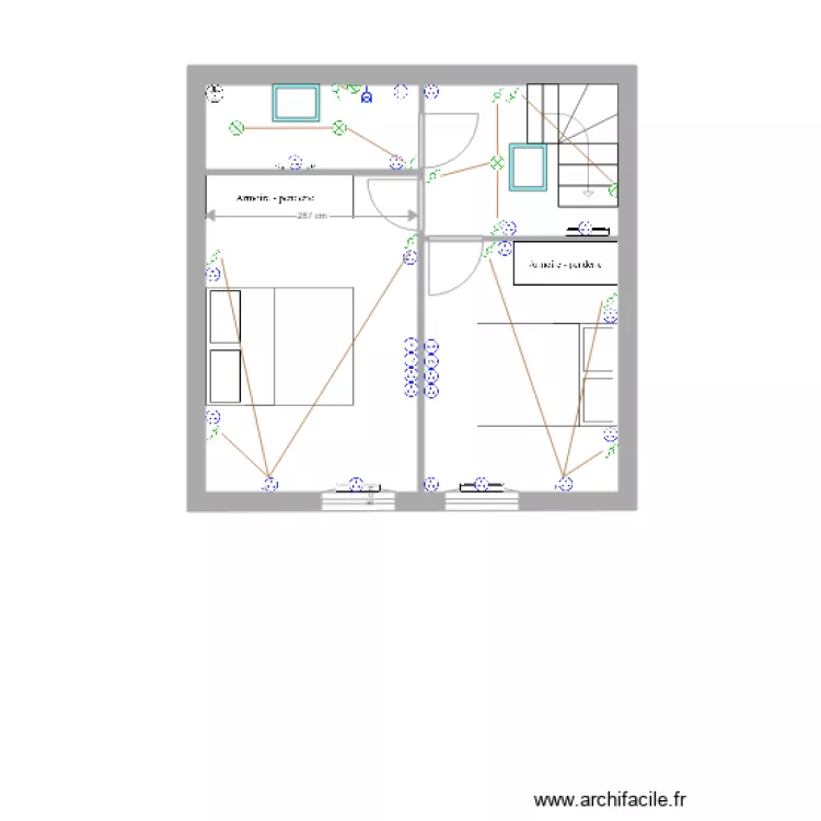 1er &eacute;tage Trois Bornes Electricit&eacute;. Plan de 