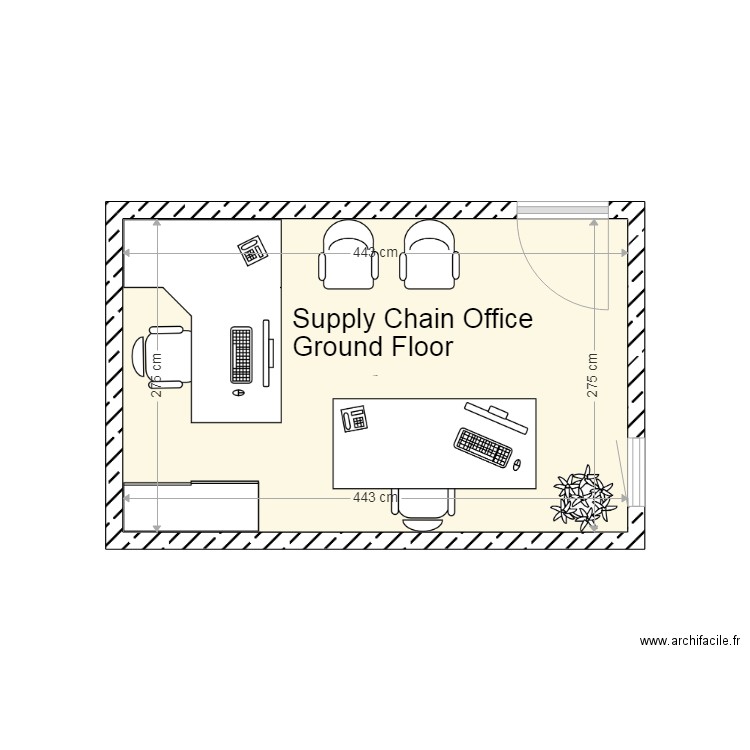 Bureau RDC ROMEO. Plan de 0 pièce et 0 m2