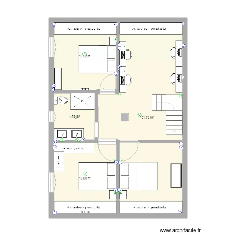 maison marie &eacute;tage 2. Plan de 