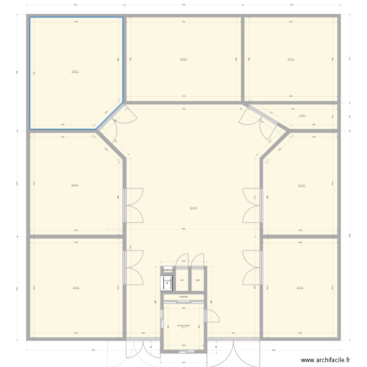 TALLADJE BETA. Plan de 45 pièces et 1145 m2