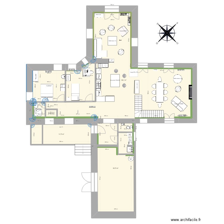 Branceilles 14. Plan de 6 pièces et 177 m2