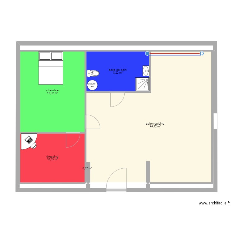 peter forest. Plan de 5 pièces et 80 m2