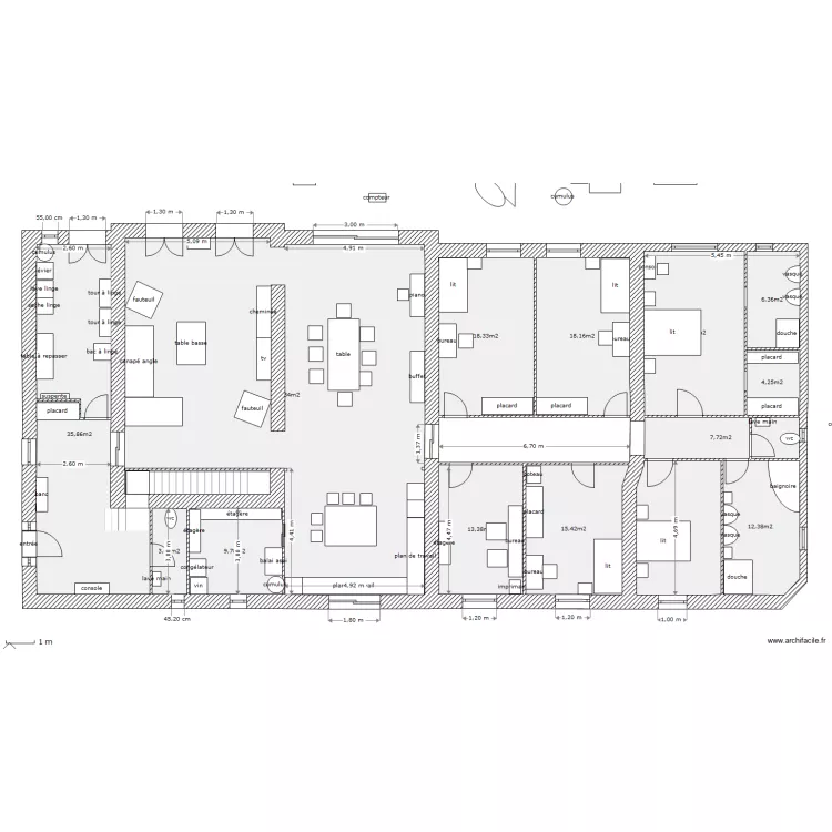 tres grd changement. Plan de 
