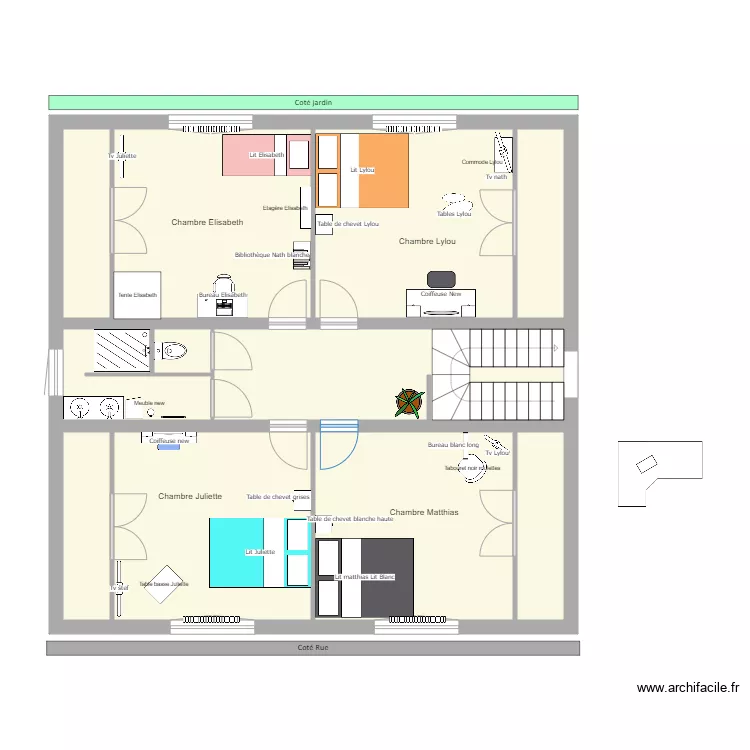 Etage maison Yerres. Plan de 
