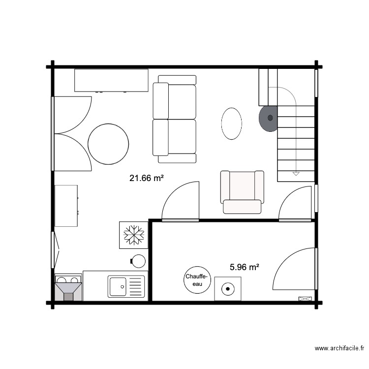 RDC Chalet 28 M sans SDB 4. Plan de 0 pièce et 0 m2