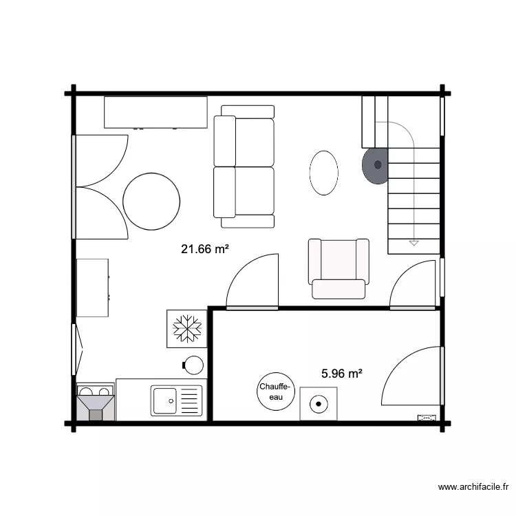RDC Chalet 28 M sans SDB 4. Plan de 