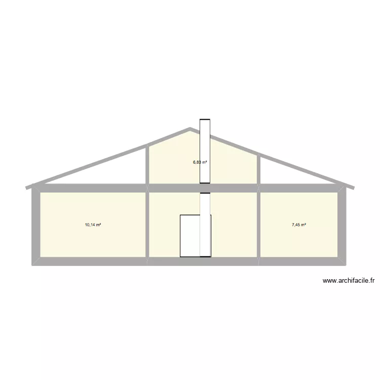 COUPE 2D VERTICAL SALON ET MEZZANINE. Plan de 