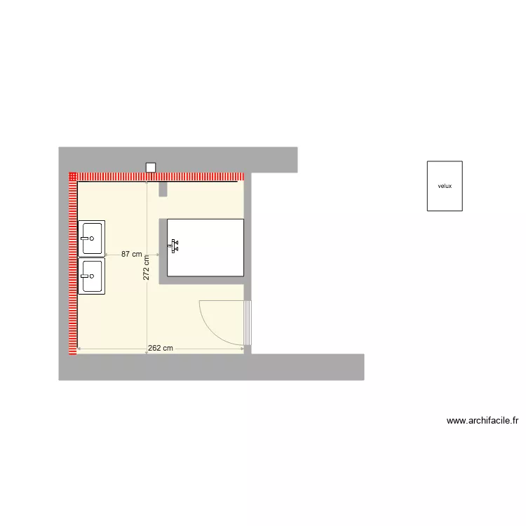 Salle de bain 1. Plan de 