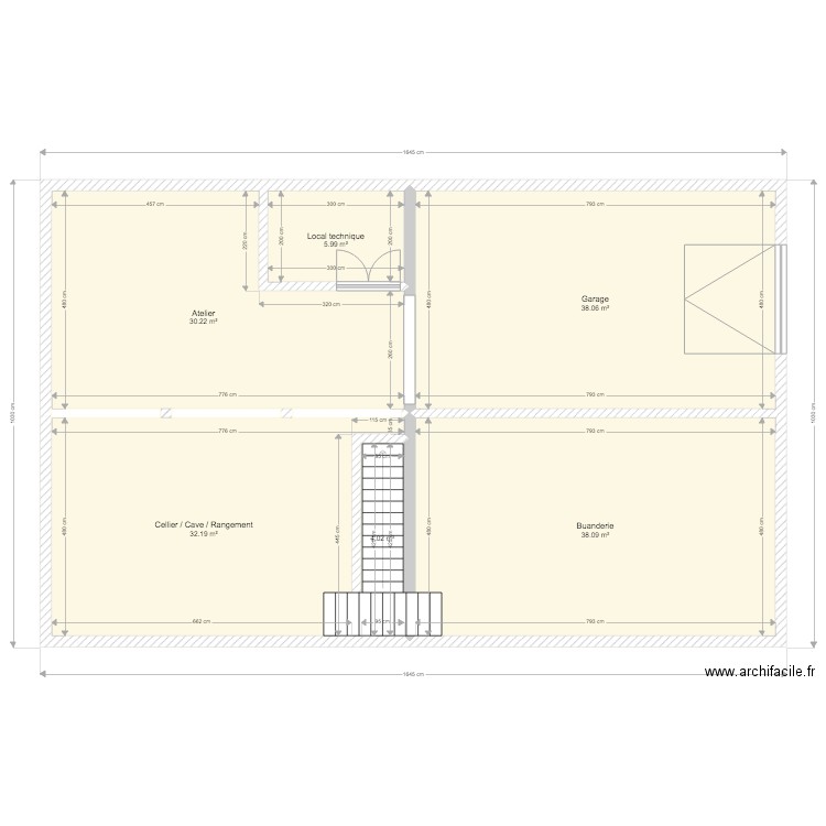 sous sol V2. Plan de 0 pièce et 0 m2