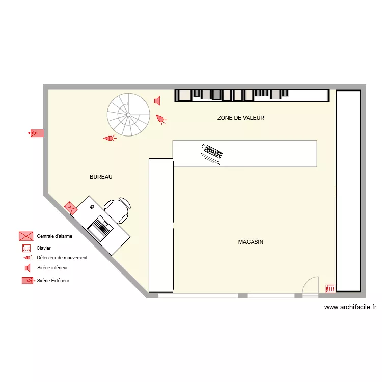 TABAC MALOWSKI SYLVAIN Alarme. Plan de 