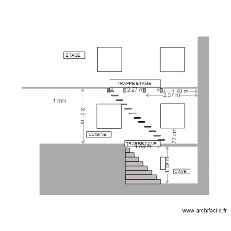 vertical cuisine escalier apres 2. Plan de 0 pièce et 0 m2
