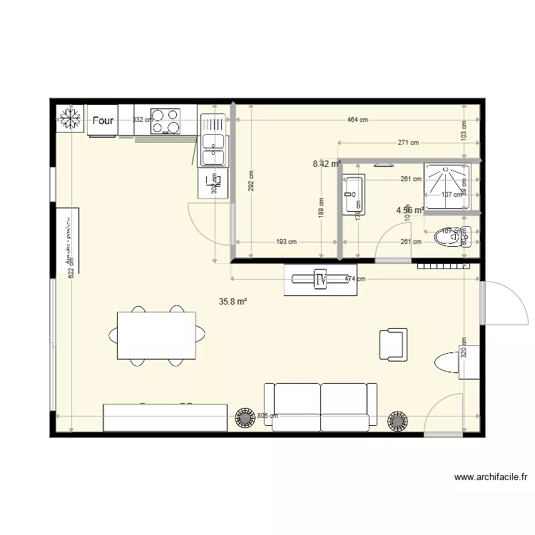 salle sous sol Pro. Plan de 