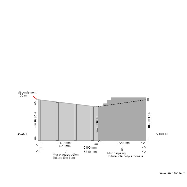 DP4 COTE DROIT ACTUEL. Plan de 2 pièces et 14 m2